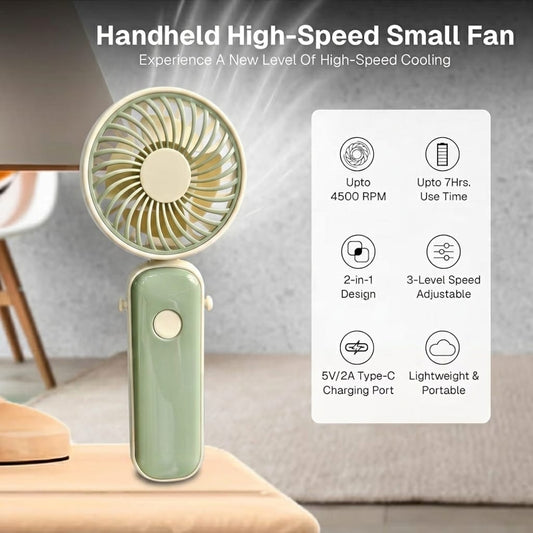 Flodable Handheld High-Speed Mini Fan — 7 Upgrades Above the Rest