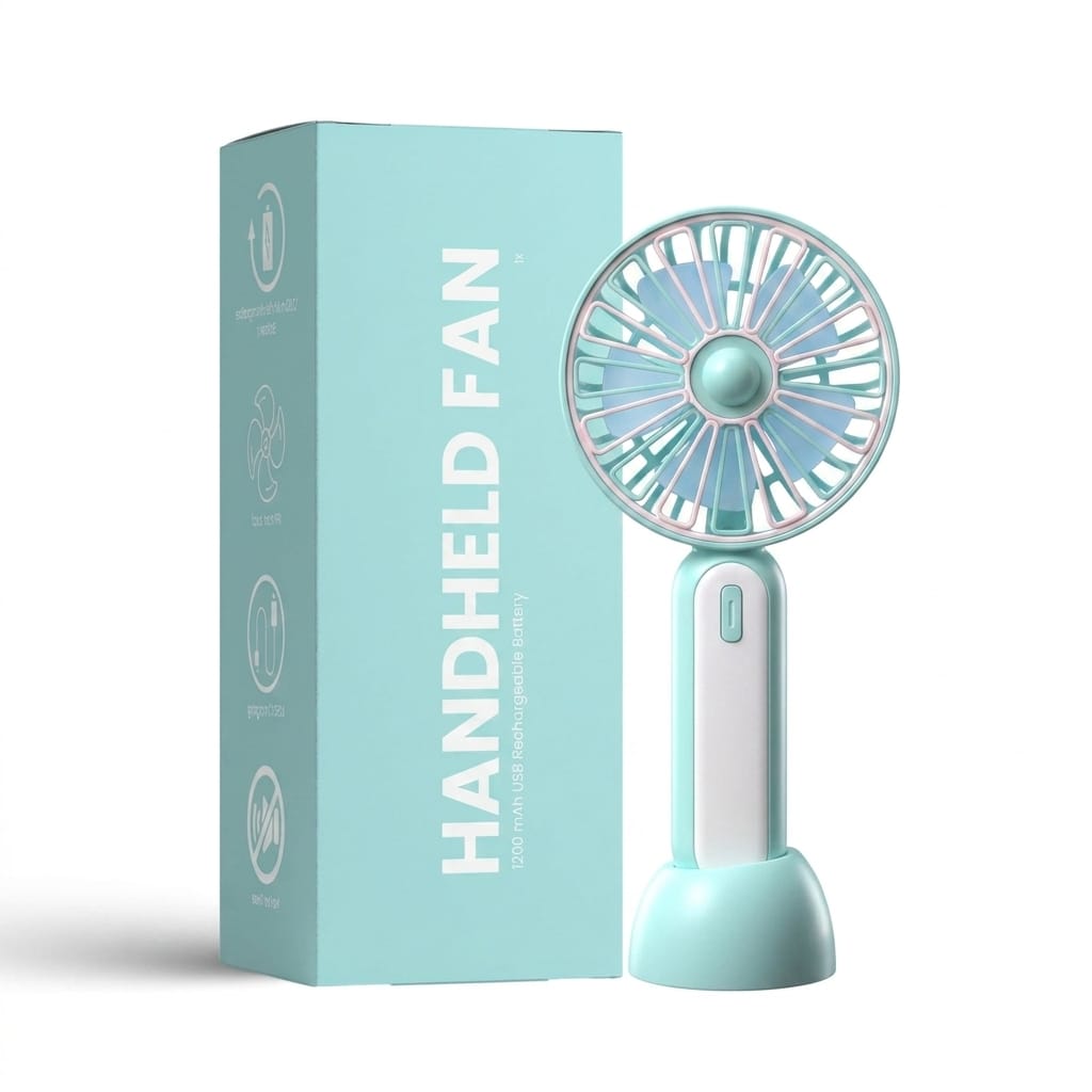 BreezeMate Handheld Fan — Stay Cool Anywhere, Anytime