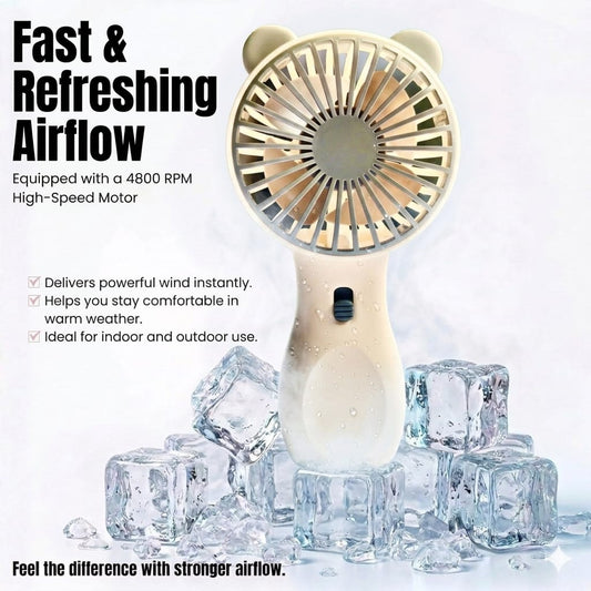 Cute Bear Handheld Fan — Cool, Quiet & Adorably Yours